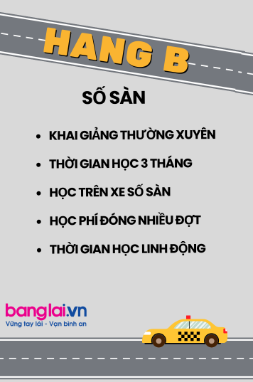 Khoá học bằng lái hạng B só sàn